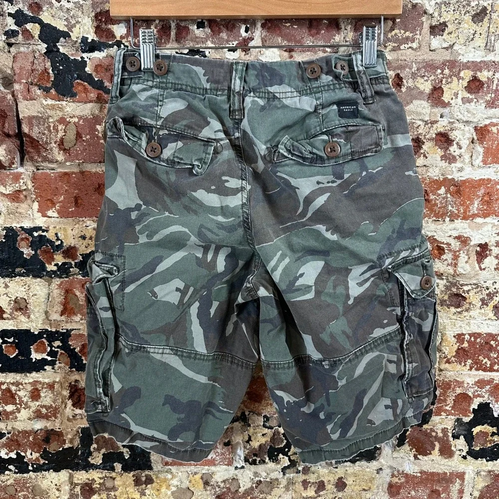 American Eagle Camo Cargo Shorts Next Level Flex Army Mens 26